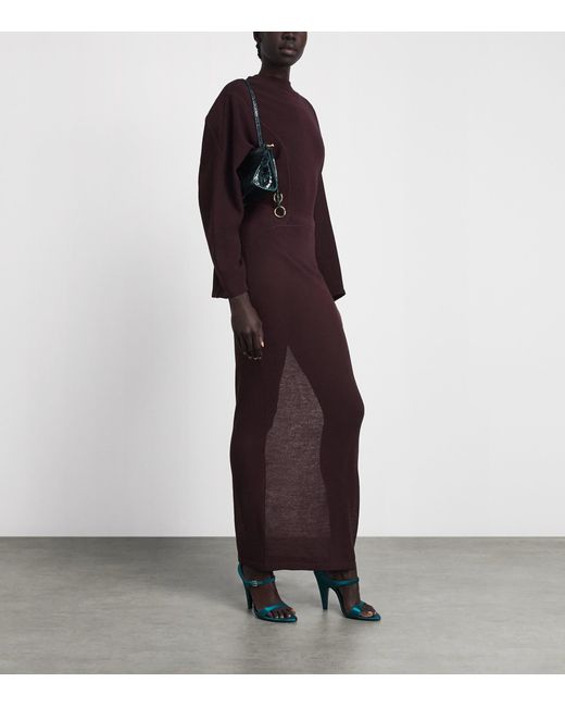Alaïa Purple Sheer Maxi Dress