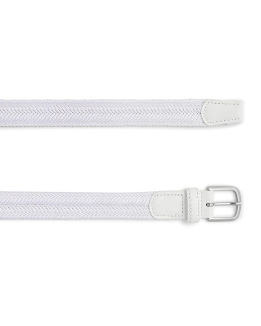 Giorgio Armani White Cotton Braided Belt for men