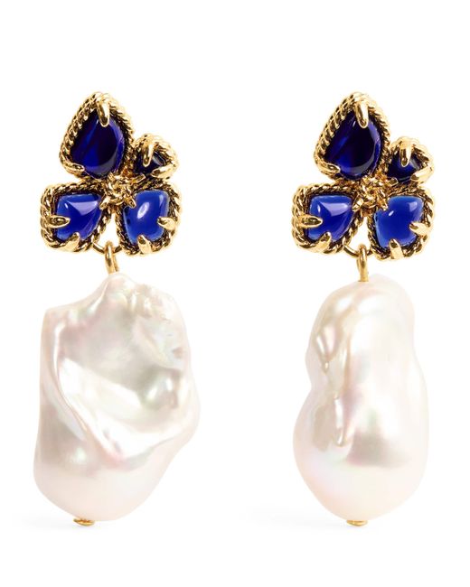 Zimmermann Blue Pearl Bloom Earrings