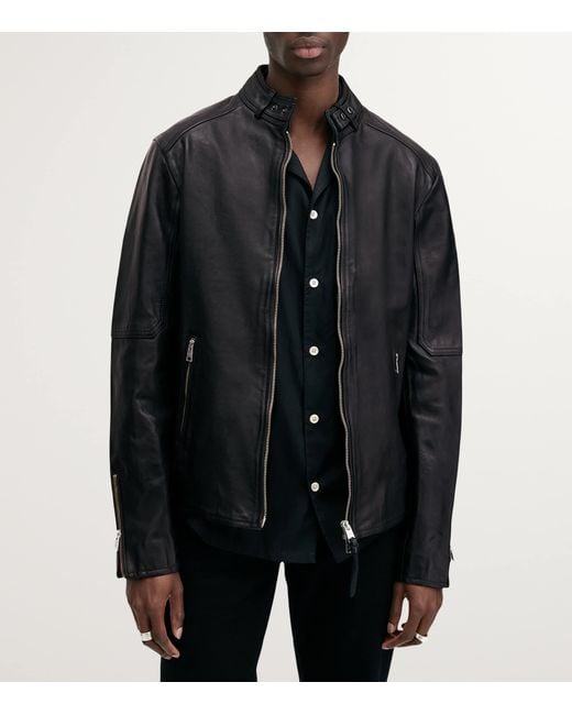 AllSaints Black Cora Leather Jacket for men