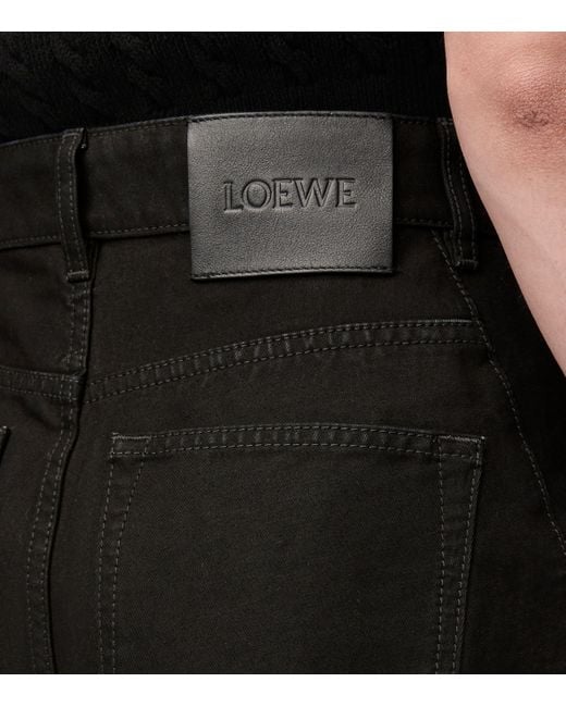 Loewe Black Patch-Detail Barrel Jeans