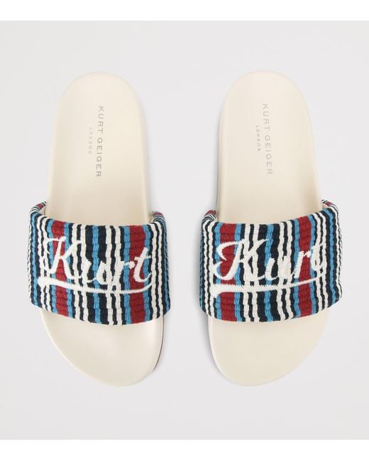 Kurt Geiger White Logo Script Slides for men