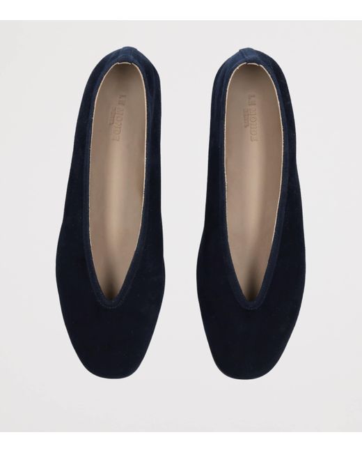 Le Monde Beryl Blue Suede Luna Ballet Flats