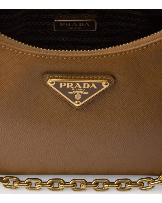 Prada Brown Mini Saffiano Leather Re-Edition Bag