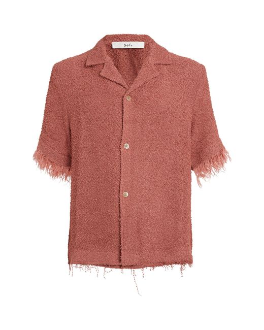 Séfr Red Linen-blend Fausto Shirt