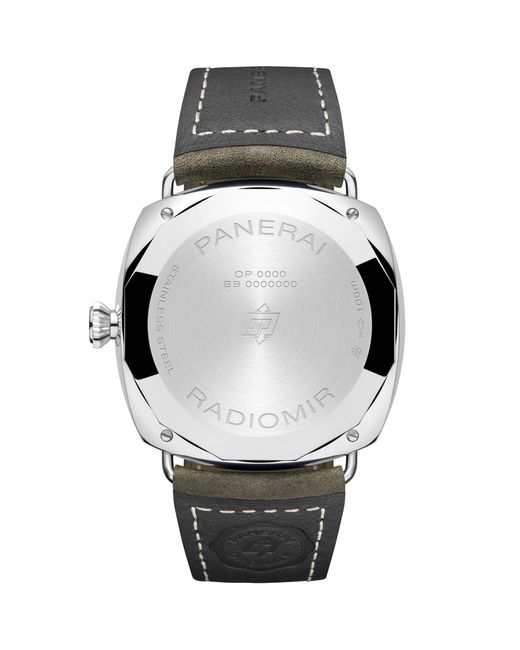 Panerai Gray Stainless Steel And Calf Leather Radiomir Officne Watch 45mm for men