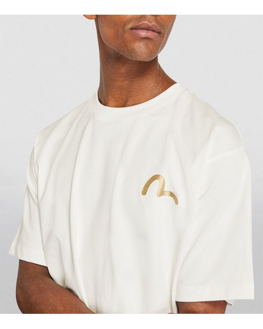 Evisu White Daicock Wave T-shirt for men