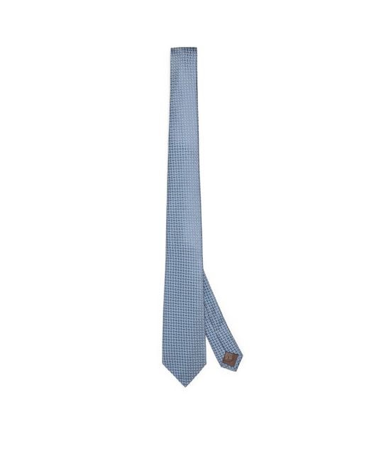 Canali Blue Silk Jacquard Tie for men