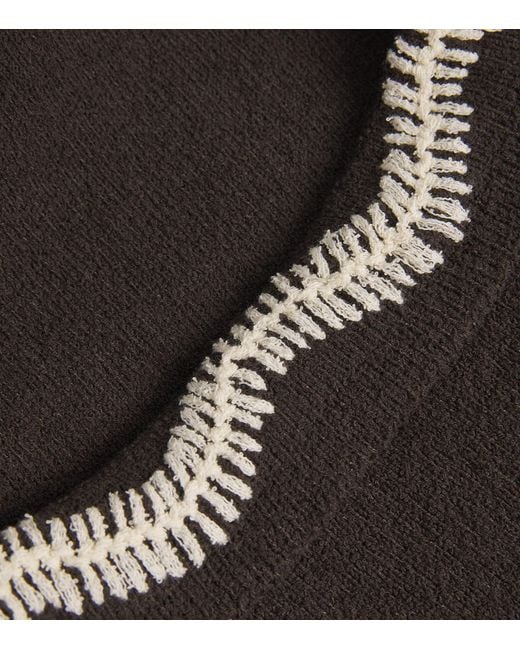 Commas Black Crochet-Detail Polo Shirt for men