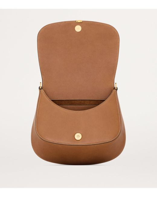 Saint Laurent Brown Leather Voltaire Top-Handle Bag