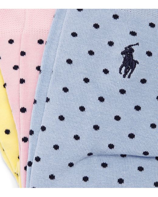 Polo Ralph Lauren Blue Polo Pony Polka-dot Socks (pack Of 3) for men