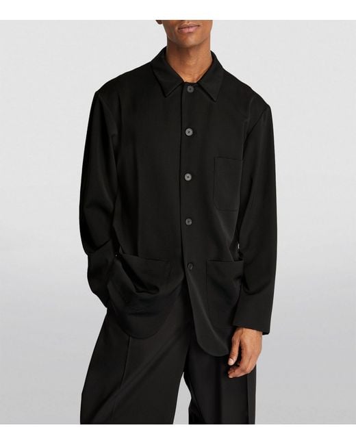 The Row Black Wool Casey Shirt for men