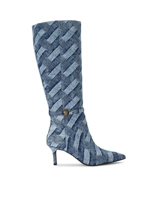 Kurt Geiger Blue Denim Kensington Flexi Knee-High Boots