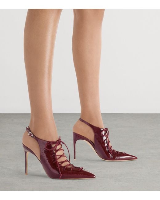Malone Souliers Red Patent Leather Alia Slingback Pumps 90
