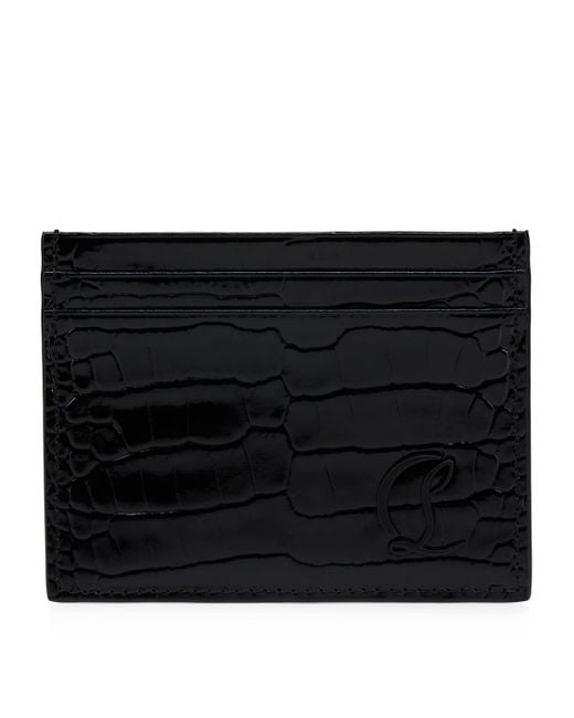 Christian Louboutin Black Mooncrest Crocodile-Embossed Card Holder for men