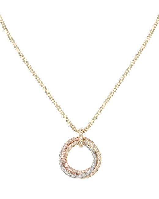 Cartier Metallic Mixed And Diamond Trinity Necklace