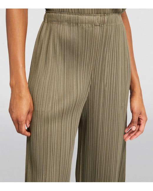 Pleats Please Issey Miyake Natural Monthly Colors March Wide-leg Trousers