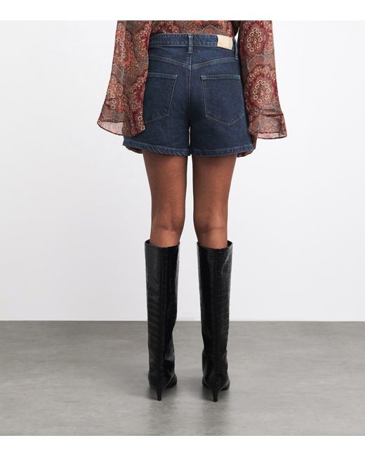 PAIGE Blue Dani High-Rise Denim Shorts