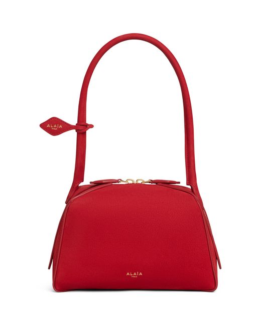 Alaïa Red Small Leather Le Bouledogue Shoulder Bag