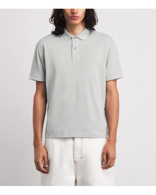 7 For All Mankind Gray Short-Sleeve Polo Shirt for men