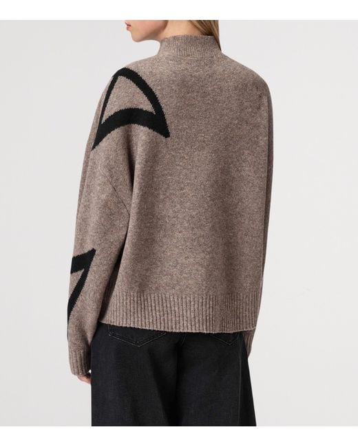 AllSaints Brown A Star Rollneck Sweater