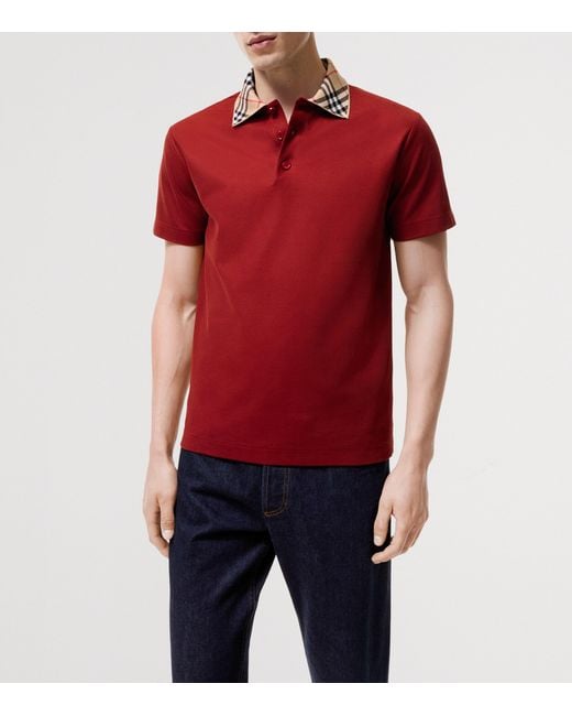 Burberry Red Knit With Check Detail for men