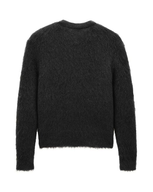 Saint Laurent Black Brushed Mohair-Blend Sweater for men