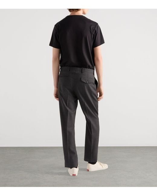 Prada Black Triangle-Logo Crewneck T-Shirt for men