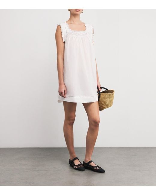 doen mini white dress Doen Organic Cotton Almadia Mini Dress in White