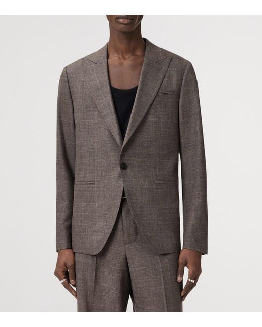 AllSaints Brown Wool-Blend Clover Blazer for men