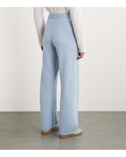 Harrods Blue Cashmere Wide-Leg Sweatpants