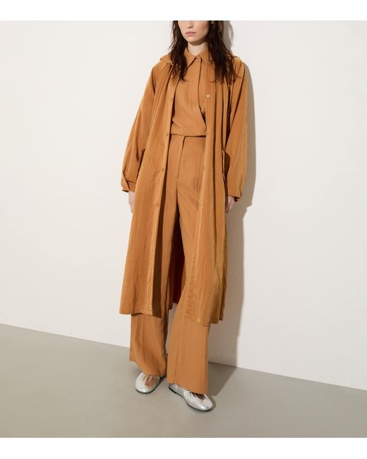 MAX&Co. Brown Hooded Longline Raincoat