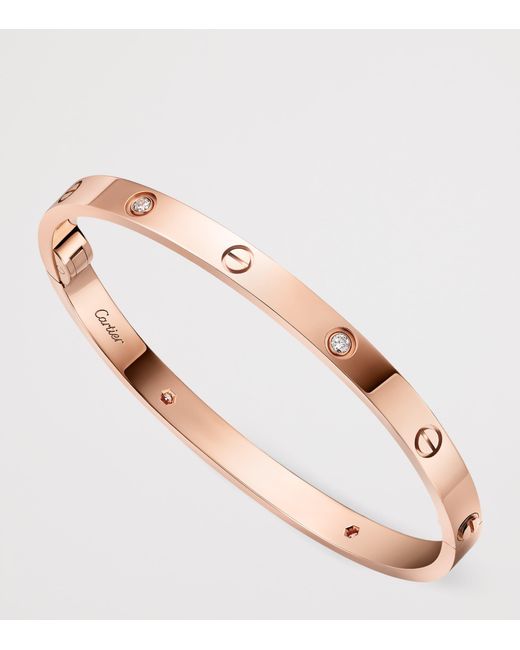 Cartier Pink Medium And Diamond Love Bracelet