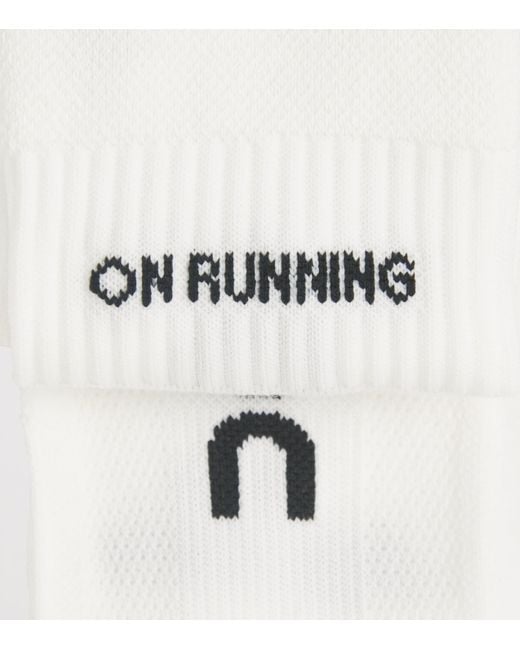 On Shoes White Organic Cott-Blend Core Run Low Socks