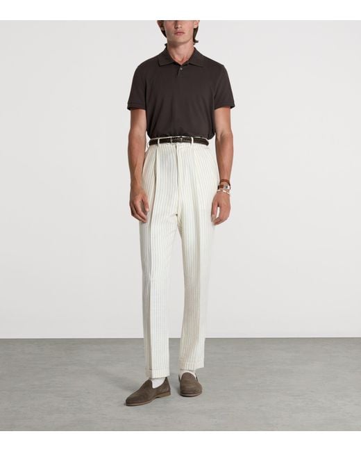 Dunhill Black Cotton-Silk Polo Shirt for men