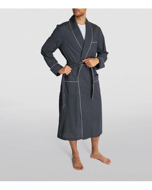 Derek Rose Polka-dot Dressing Gown in Blue for Men | Lyst