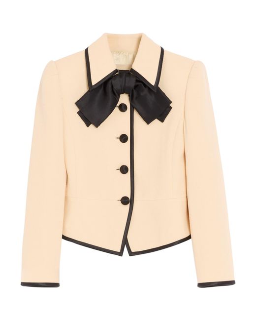 Valentino Natural Virgin Wool Bow-Tie Jacket