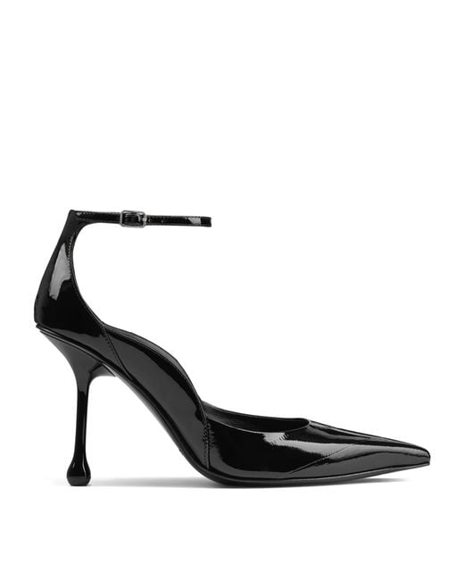 Jimmy Choo Black Quinci 95 Patent Leather Pumps