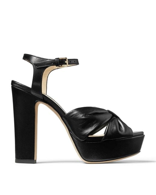 Jimmy Choo Black Heloise 120 Leather Sandals