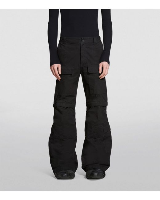 Balenciaga Flared Cargo Trousers in Black