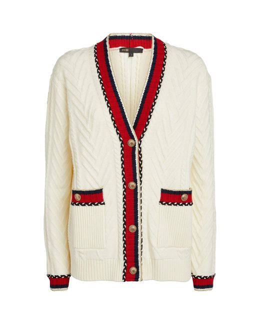 Maje Red Knitted Cardigan