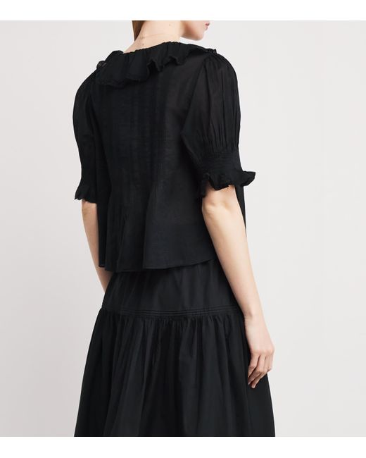 Doen Black Organic Cotton Henri Blouse