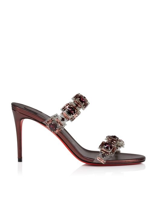 Christian Louboutin Brown Just Jewel Embellished Heeled Mules 85