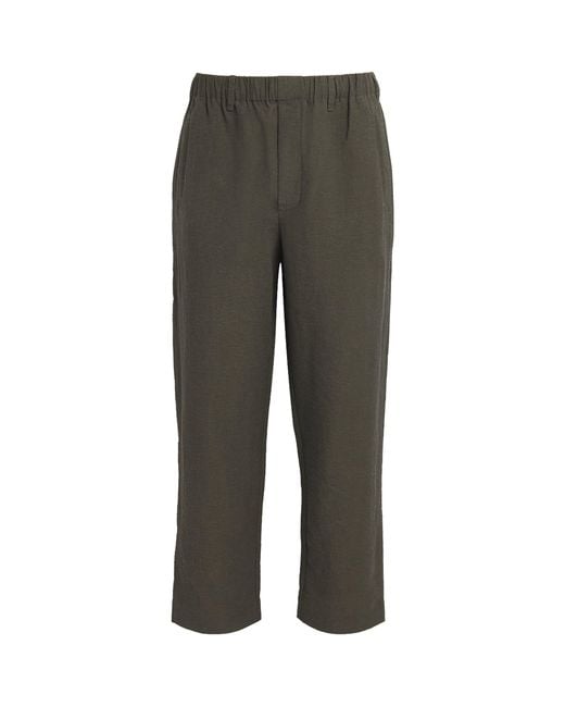 Commas Gray Wide-Leg Pleated Resort Trousers for men
