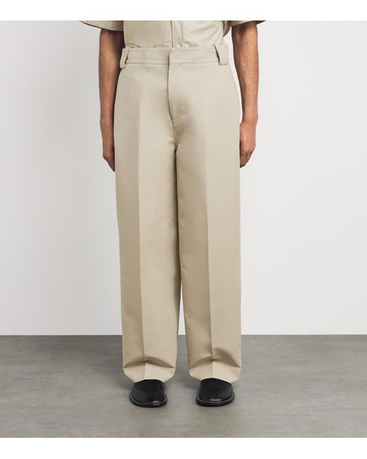 AMI Natural Cotton Baggy Trousers for men