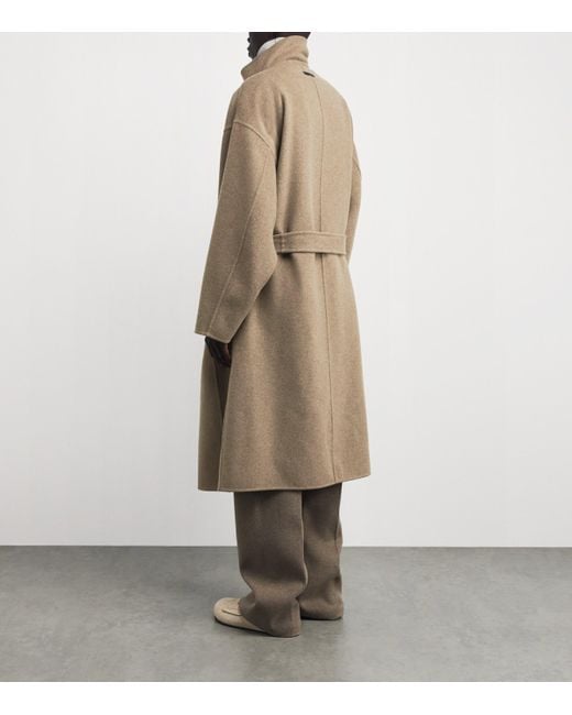 Fear Of God Natural Wool-Cashmere Asymmetic Overcoat for men