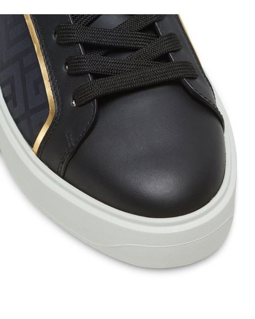 Balmain Black Leather B-court Sneakers