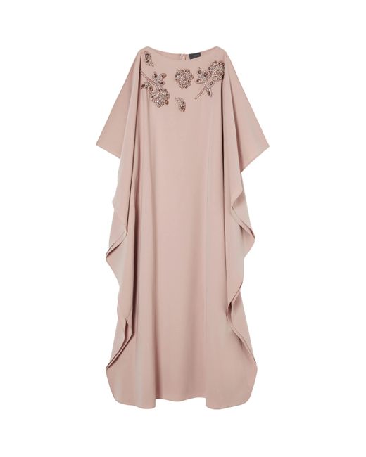 Marina Rinaldi Pink Crystal-Embellished Kaftan Maxi Dress