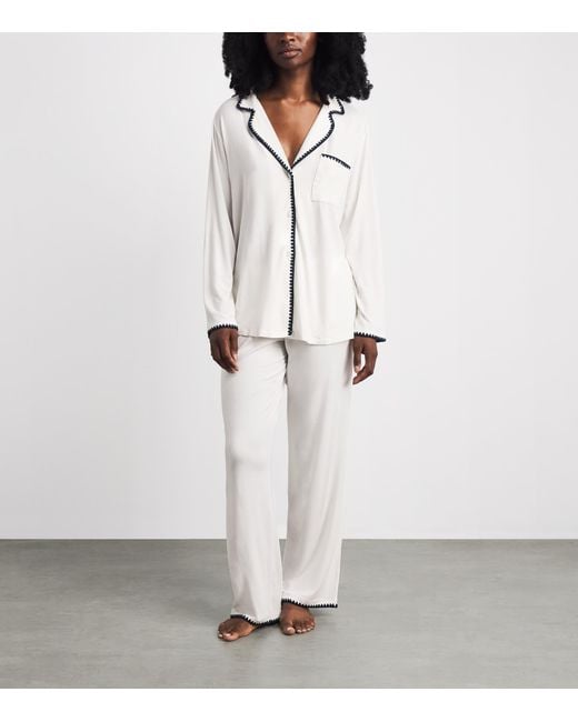 Eberjey White Frida Long Pyjama Set