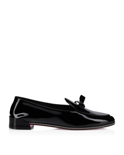 Christian Louboutin Black Mocastrass Patent Loafers